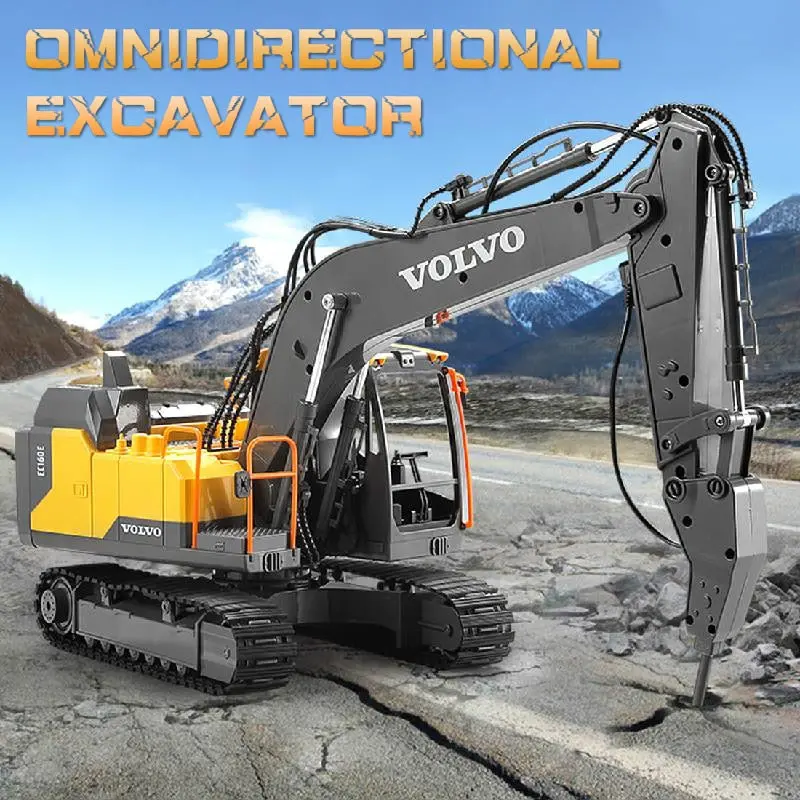 E568 Alloy Excavator 1:16 Rc Alloy Excavator 17Ch Big Rc Trucks Simulation Excavator Remote Control Vehicle Toys For Boys 1