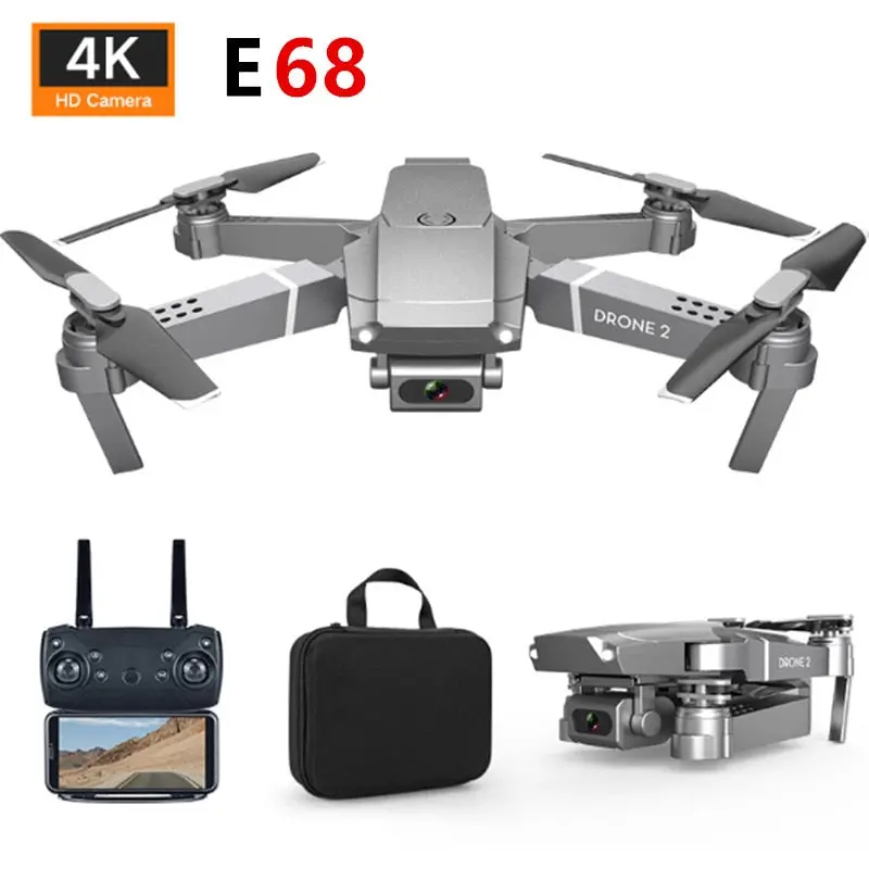 E68 Drone Helicopter Hd 4K 1080P Camera Wifi Fpv Wide Angle Hight Hold Mode Rc Foldable Quadcopter Weight 95G Kids Toys Gift 1