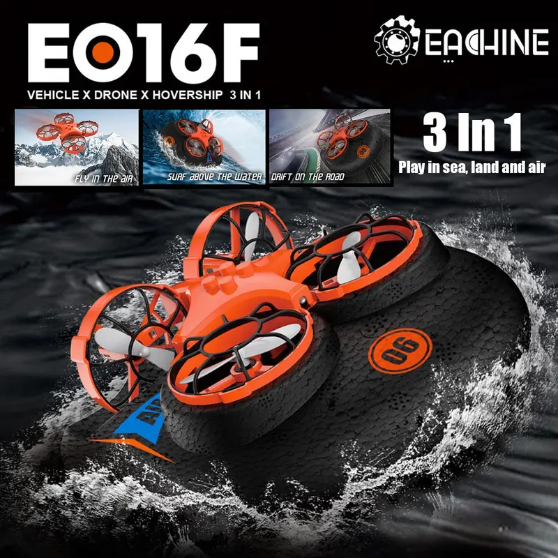 Eachine E016f 3-In-1 Epp Flying Air Boat Land Driving Mode Detachable Rc Drone Quadcopter For Kid Gift 1