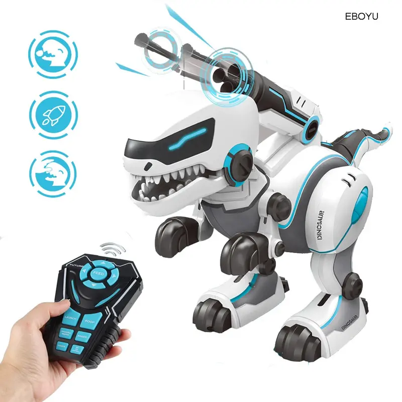 Eboyu Rc Dinosaur Robot Remote Control Walking Dinosaur Toy Interactive Dancing Singing Missiles Launching Feeding Dino Robot 1