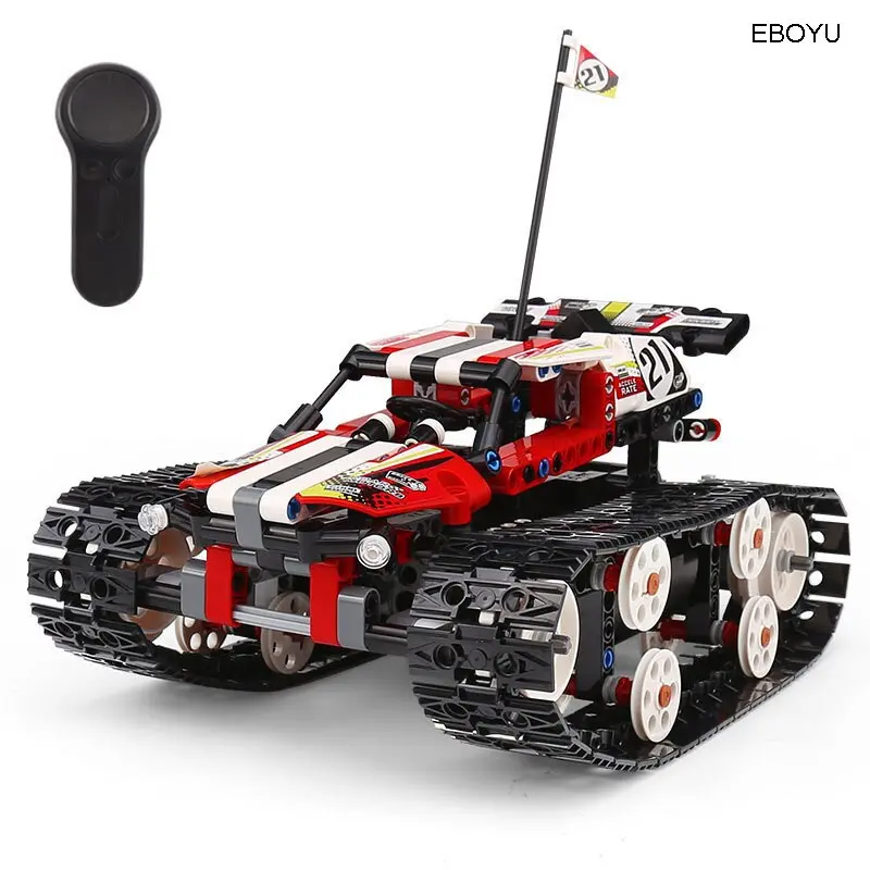 Eboyu(Tm) 410Pcs 2.4Gh Block Tank 2Ch Diy Building Bricks Block Racing Tank 13023/24 Diy Rc Racer Tank Educational Rc Tank Toy 1