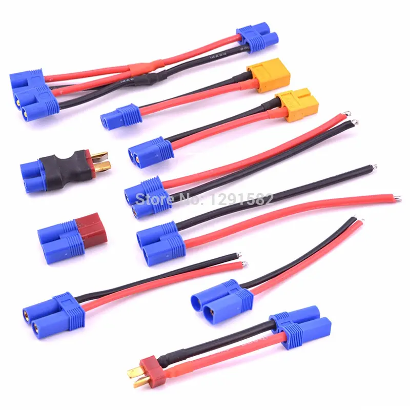 Ec3 Ec5 To T Deans Plug Xt60 Connector Adapter Deans Plug 12Awg 14Awg Cable Wire For Rc Lipo Esc Motor Drone 1