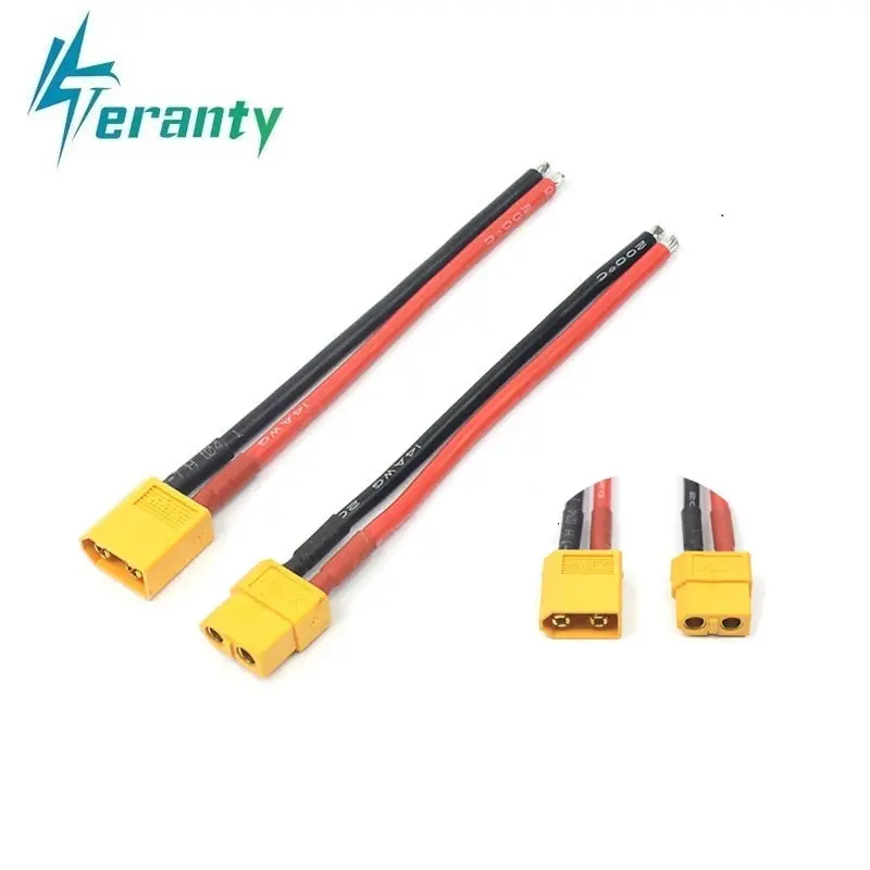 （ 10Cm / 100Mm ) 1 Pair Of Xt60 Battery Male Female Connector Plug With Silicon 14 Awg Wire For 7.4V 11.1V 14.8V 22.2V Battery 1