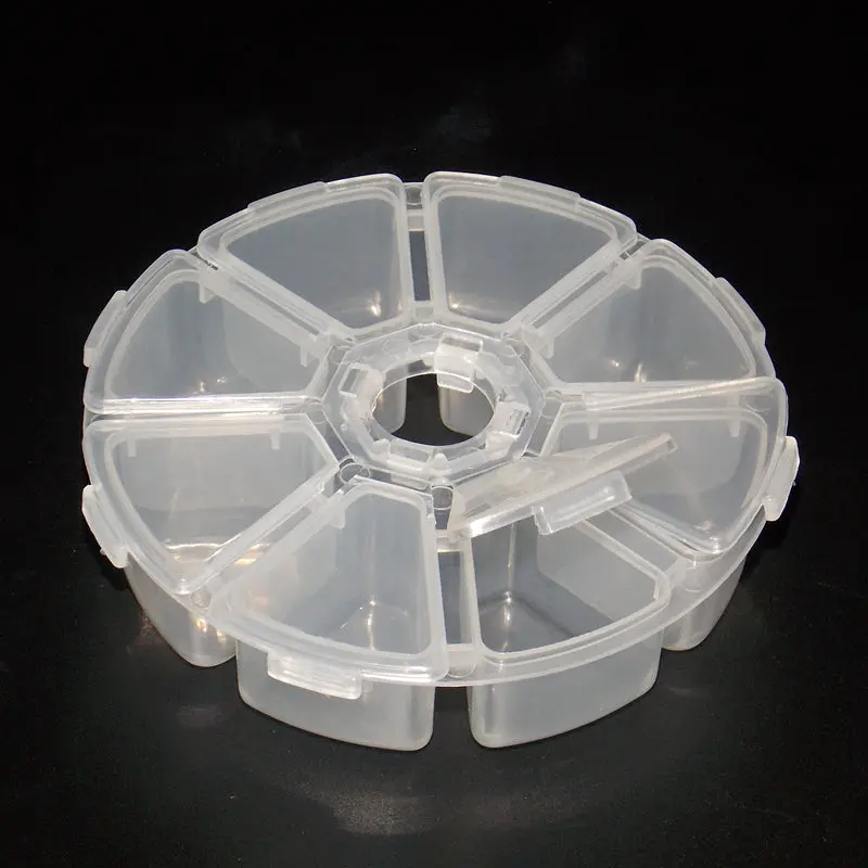 Eight Grid Circular Parts Storage Box For Screw Component Ic Patch Hardware Parts 1