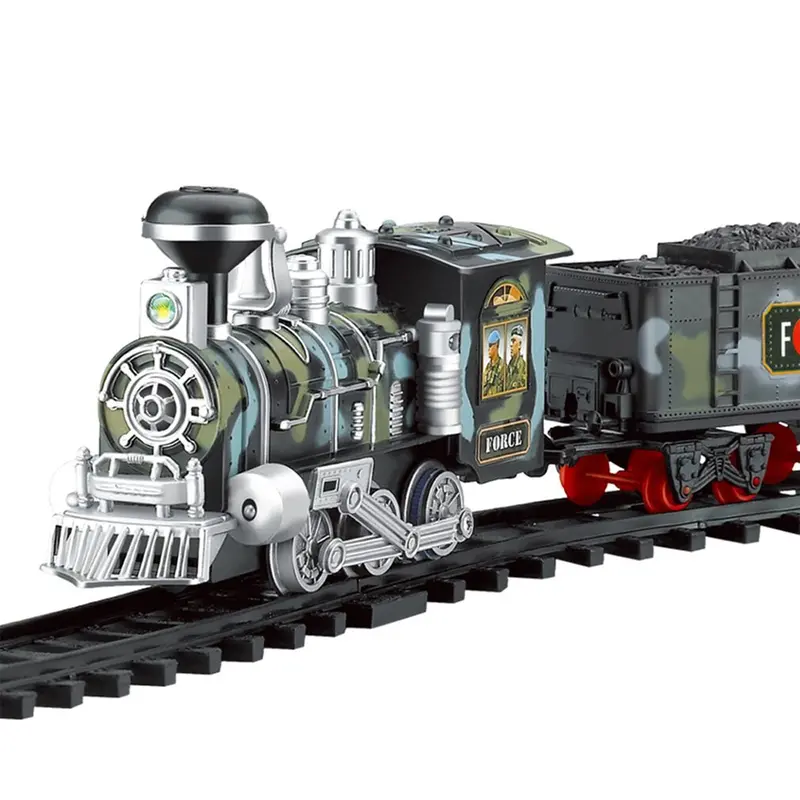 Electric Dynamic Steam Rc Track Train Set Simulation Model Toy For Children Rechargeable Children Remote Control Classic Toy Set 1