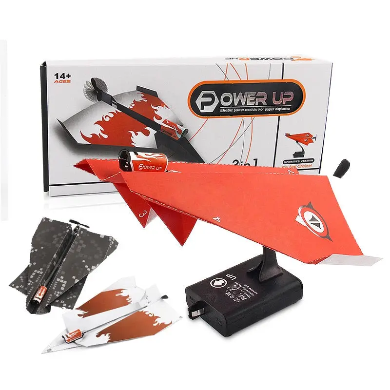 Electric Paper Airplane Foldable Diy Aircrafts Power Toy Kids Cool Motor Educational Model Toys 1