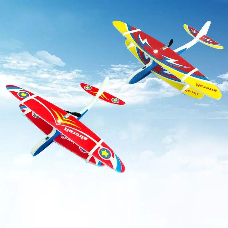 Electric Plane Led Epp Foam Airplane Hand Launch Throwing Glider Aircraft Model Outdoor Kids Educational Toy Children Adult Gift 1