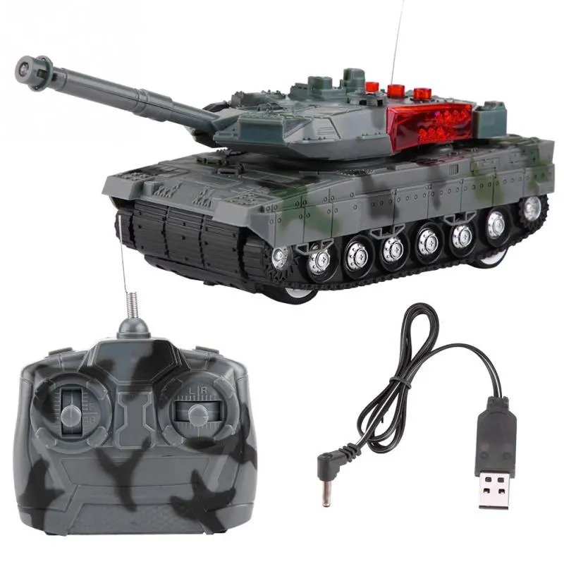Electric Rc Tank 4 Channels Remote Control High Simulation Battle Tank Model Toys For Boys Children Christmas Gift 1