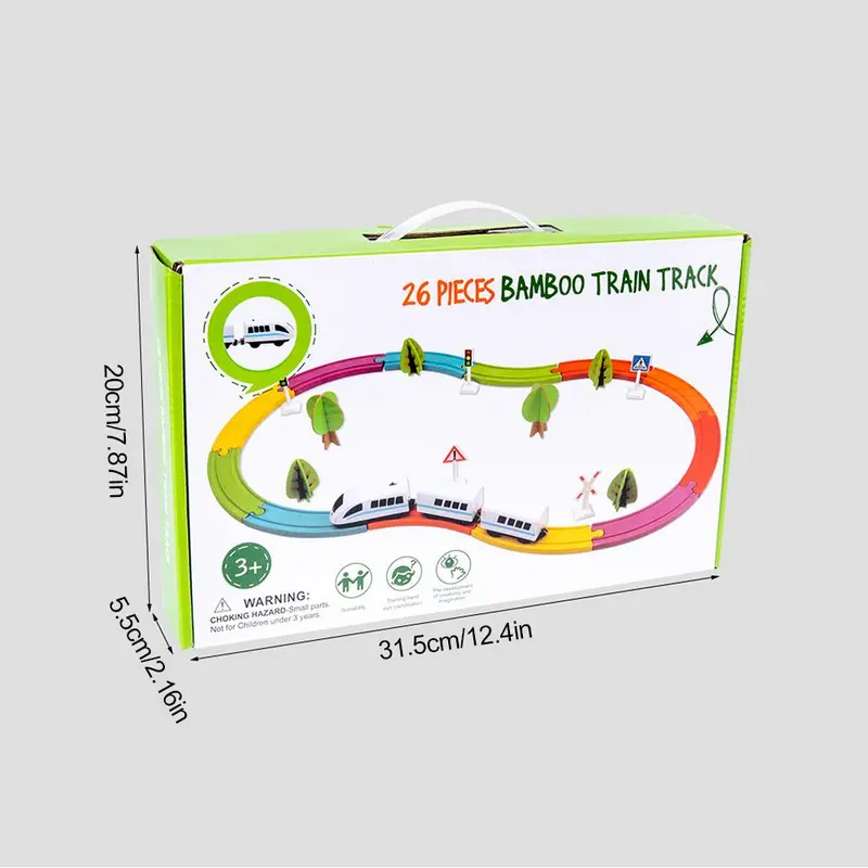 Electric Train Set Toy Train Magnetic Assembled Building Blocks Children's Wooden Educational Toys For Kids Boys Girls 2