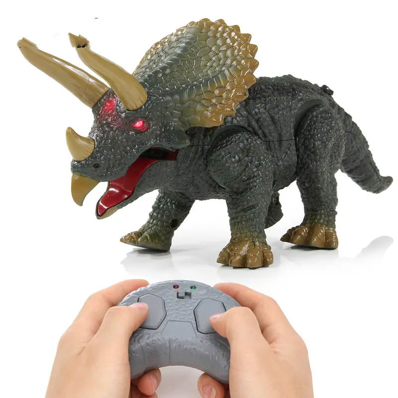 Electronic Dinosaur Toy Infrared Remote Control Triceratops Model Toy Walking With Rc Funny Sounding Toys For Kids Gifts 1