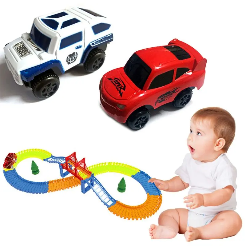 Electronic Rail Track Car Battery Power Educational Toy Gift For Children Kids 1