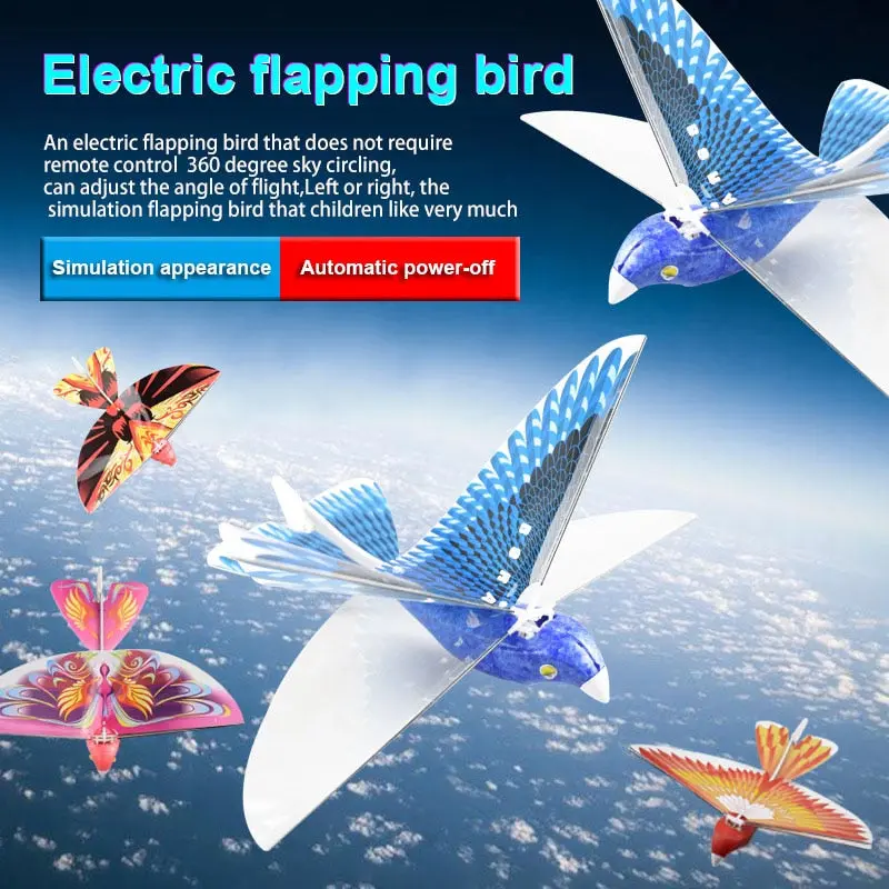 Electronic Toy Bird Bionic Flapping Wing Power Flying Bird Rc Flying Bird Plane Flight Model 2.4Ghz Drone Kids Gifts Fj88 1
