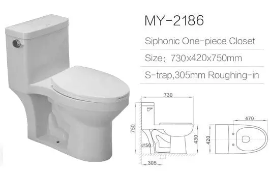 Elongated Toilet White #My-2186 1