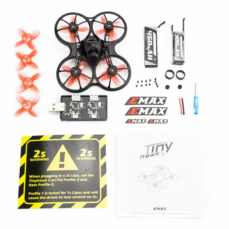 Emax 2S Tinyhawk S Fpv Racing Drone Kit With Camera 0802 15500Kv Brushless Motor Support 1/2S Battery Rc Plane 1