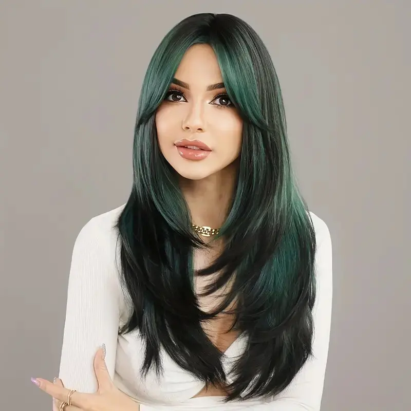 Emerald Dark Green Wig. 1