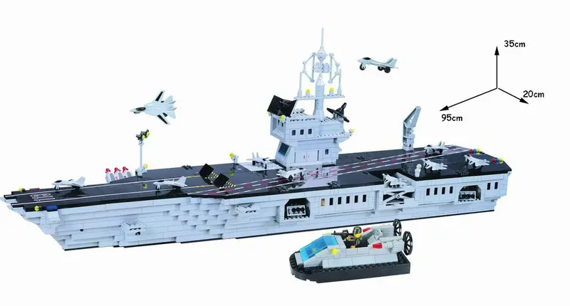 Enlighten Building Block Boat Large Military Navy Aircraft Carrier Battle Ship 1000Pcs (Without Original Packing Box) 1