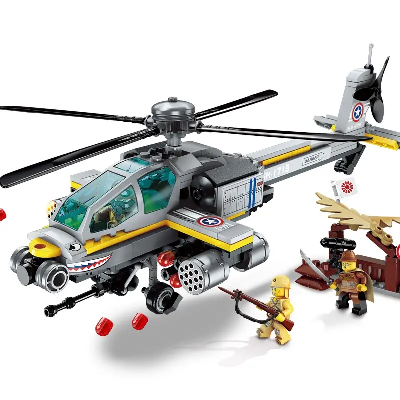 Enlighten Building Block Military Battle Sea Force Apache Raid 3 Figures 280Pcs Educational Bricks Toy Boy Gift 1