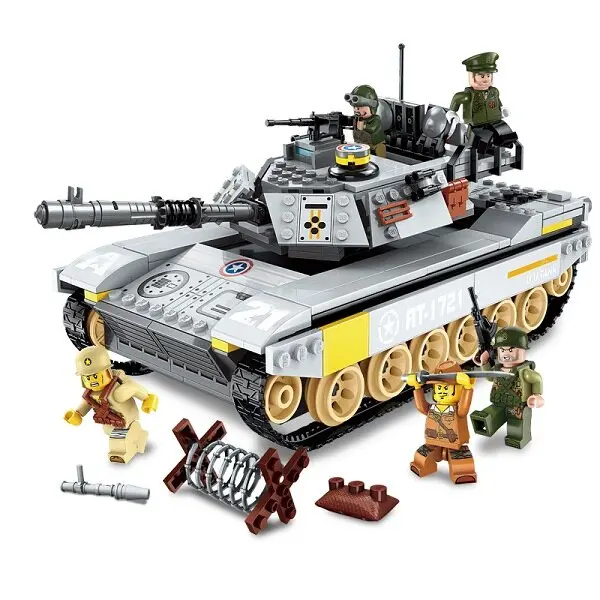 Enlighten Building Block Military Battle Sea Force Overload Tank 5 Figures 482Pcs Educational Bricks Toy Boy Gift 1