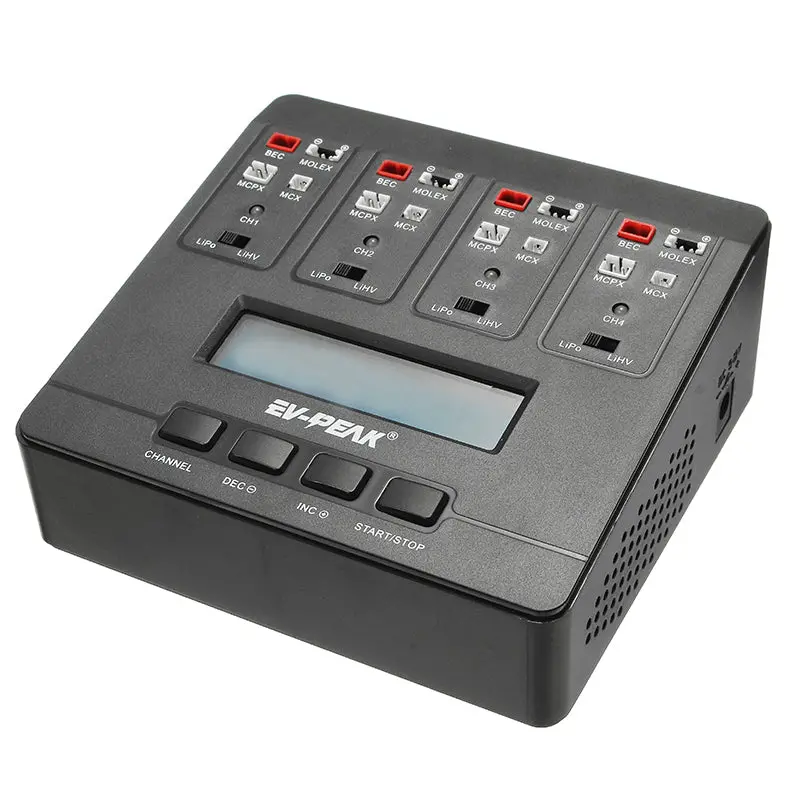 Ev-Peak E6 17.4W Ac/Dc Smart Battery Charger For Jst Mcpx Mcx Molex Plugtiny Whoop Blade Inductrix 1