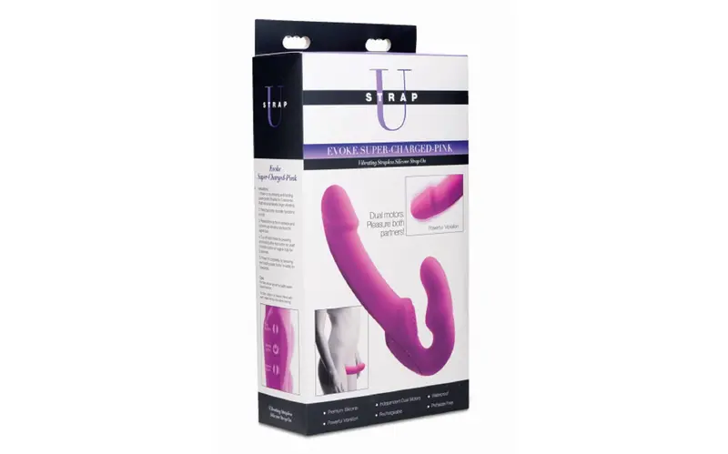 Evoke Pink Silicone Strapless Strap On. 1