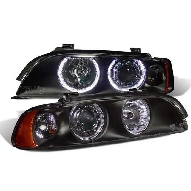 Faros Fondo Negro Bmw E39 Series 5 Ojo De Angel 95-01 1