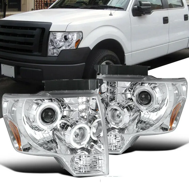 Faros Led Cromado + Parrilla Ford F150 2009-2014 1