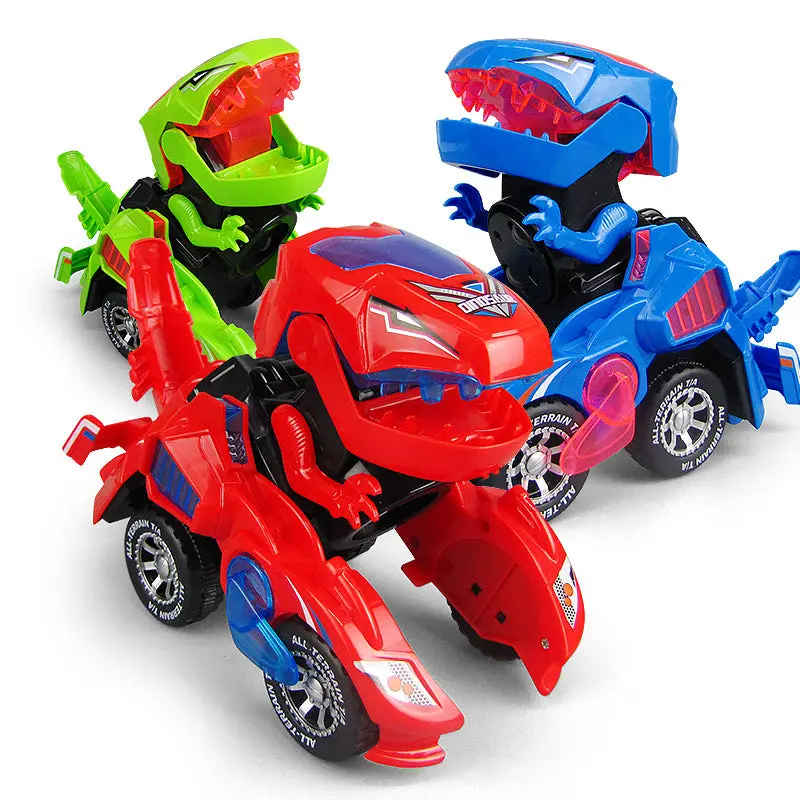 Fashion Transforming Dinosaur Toy Led Car With Light Sound For Kids Christmas Toy Gift Dinosaur Transformer Toy Car 1