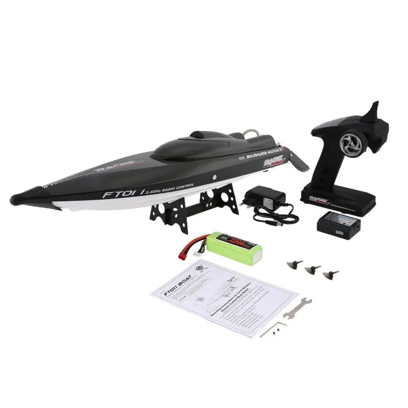 Feilun Ft011 65Cm 2.4G 2Ch Rc 55Km/H High Speed Racing Boat Ship Speedboat With Water Cooling System Flipped Brushless Motor 1
