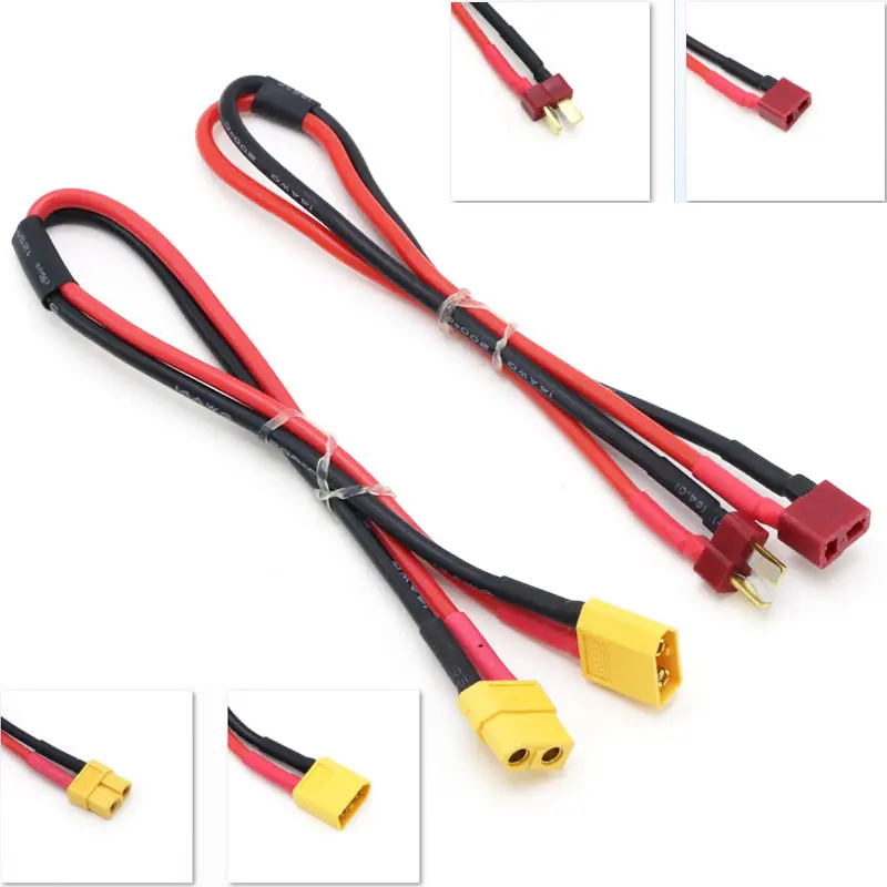 Female Deans Xt60/T Plug To Male Xt60/T Connector Adapter 14Awg 30Mm Extension Cable Leads Adapte For Rc Lipo Battery 1