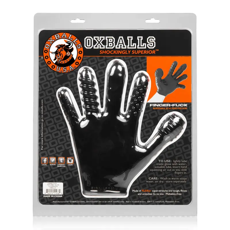 Finger Fuck Glove Black. 1