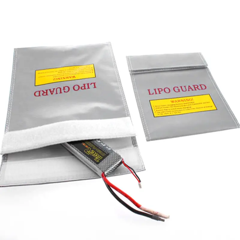 Fireproof Rc Lipo Li-Po Battery Fireproof Safety Guard Safe Bag Charging Sack Battery Safety Protective Bag Safe Guard Silver 1