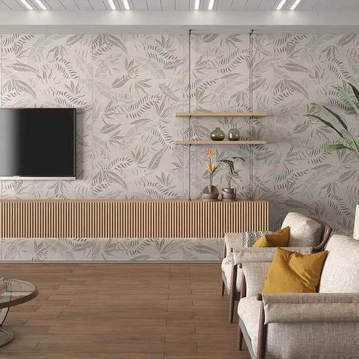 Floral Nature Porcelain Floor And Wall Tile 22" X 45" 1