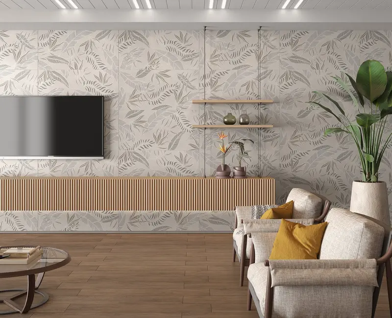 Floral Nature Porcelain Floor And Wall Tile 22" X 45" 2