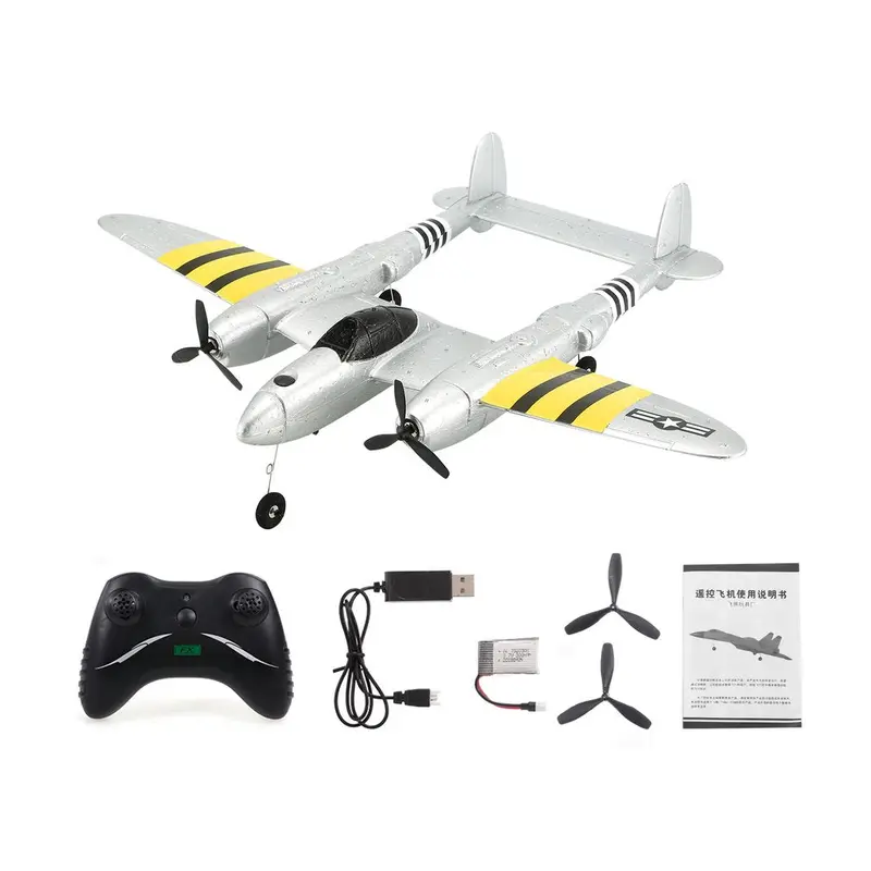 Flybear Fx-816 P38 Rc Airplane Rtf 430Mm Wingspan 2.4Ghz 2Ch Epp Aircraft Scaled Zoom Fixed Wing Outdoor Flight Remoted-Controlled Plane Trainer 1