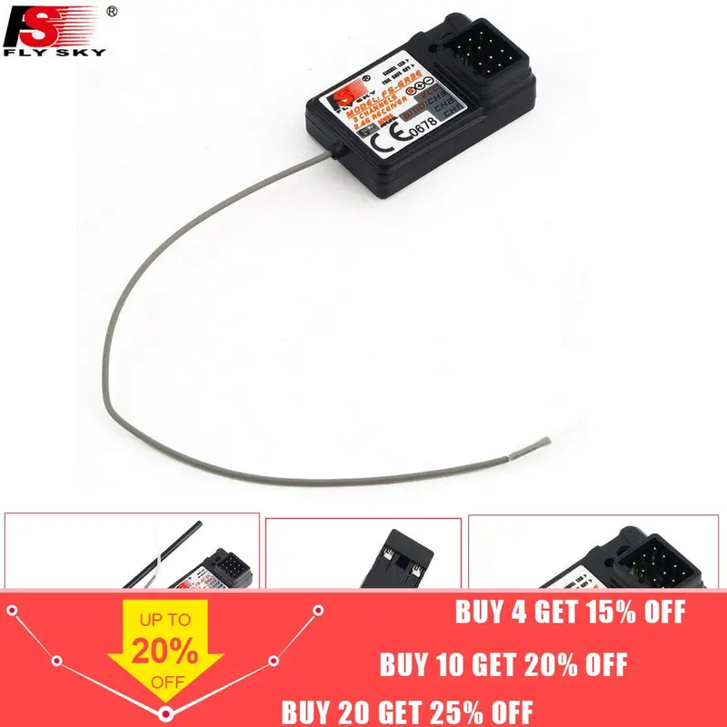 Flysky Fs-Gr3e 3 Channel 2.4G Gr3e Receiver With Failsafe Gt3b Gr3c Upgrade For Rc Car Truck Boat Gt3 Gt2 Transmitter 1
