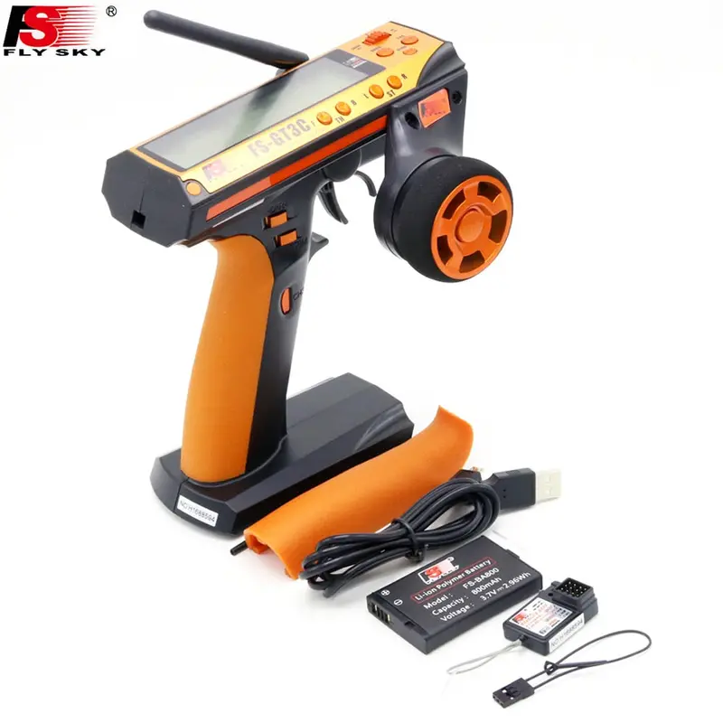 Flysky Fs-Gt3c Fs Gt3c 2.4G 3Ch Rc Car System /W Battery Gr3e Receiver Radio Controller 1