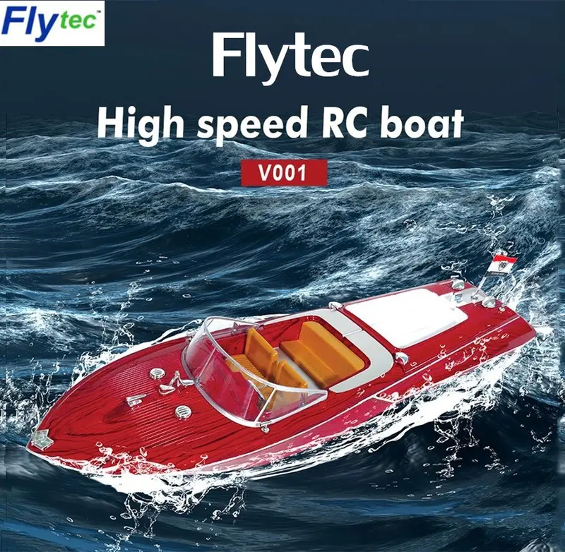 Flytec V001 2.4G High Speed Rc Boat Navigation Model Toy 4Ch High-Efficiency Motors Yacht Sailing Airship Large Rc Boats 1