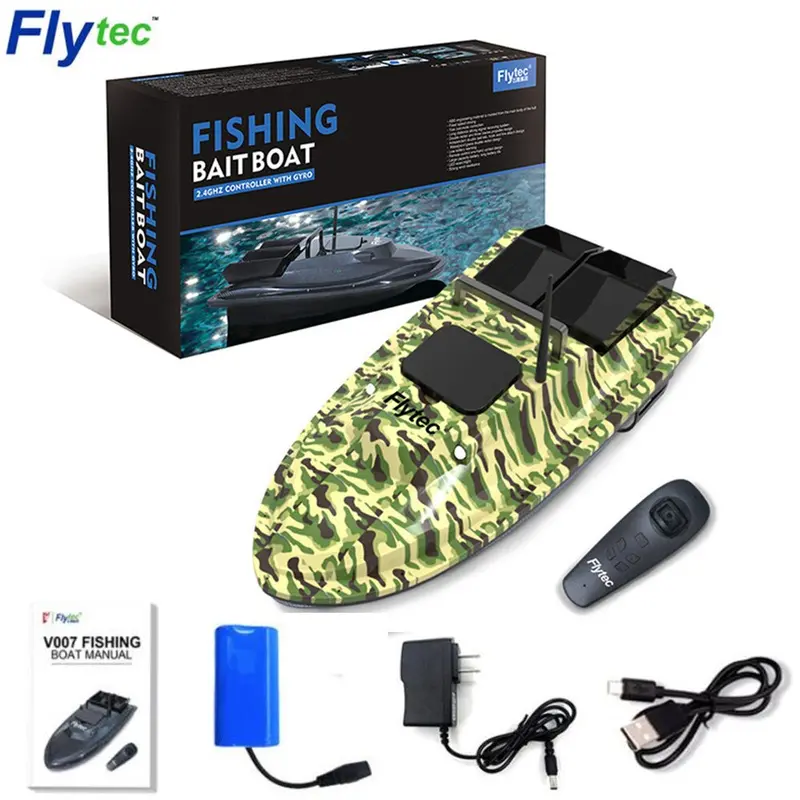 Flytec V007 Rc Boat Outdoor Speed Nesting Fixed Cruise Yaw Correction Ship Strong Wind Resistance Led Fishing Boat Searchlight 1