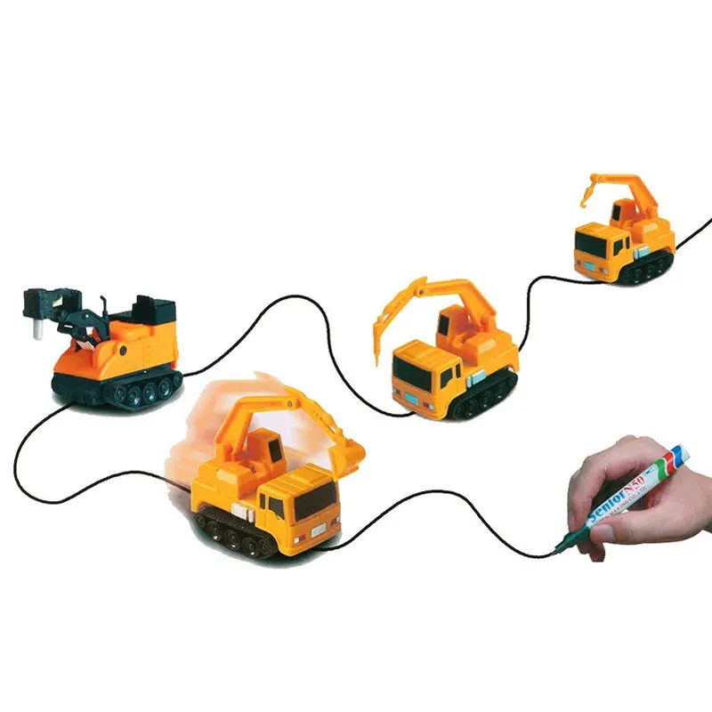 Follow Any Drawn Line Magic Pen Inductive Car Truck Model Children Kids Toy Gif Mini Rc Radio Machine Car Toys For Children B2 1