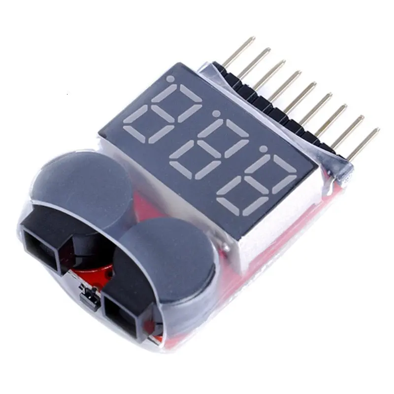 For 1S/2S/3S/4S/5S/6S/7S/8S Low Voltage Buzzer Alarm Lipo Battery Voltage Indicator Tester Wholesale Price For 3.7V 7.4V 11.1V 1