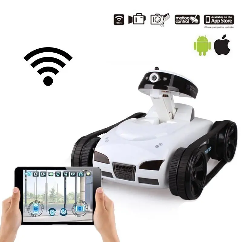 Fpv Ispy Wifi Real-Time Transmiss Mini Rc Tank Hd Camera Video Remote Control Robot Car Intelligent Ios Anroid App Wireless Toys 1