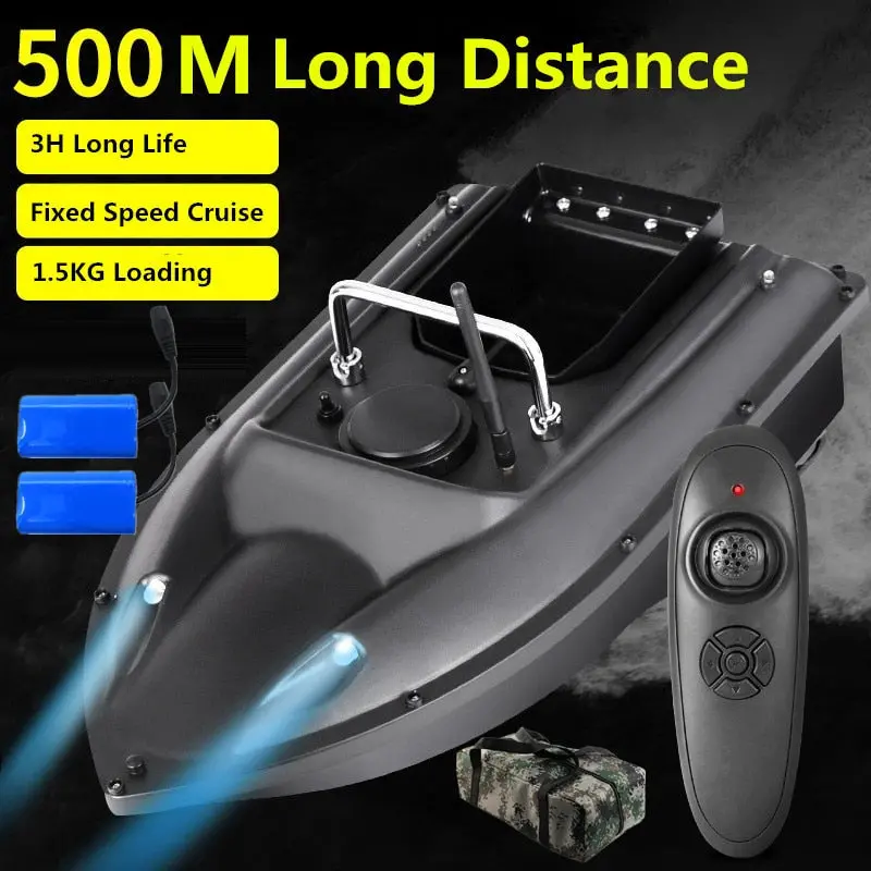Free Bag Fixed Speed Cruise Function Remote Control Rc Fishing Bait Boat 2 Motors 500M Rc Nest Boat Finder With Dual Night Light 1