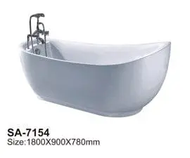 Freestanding White Bathtub Sa-7154 1