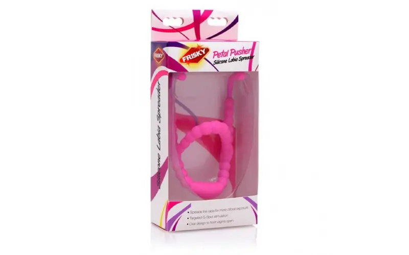 Frisky Pink Petal Pusher Silicone Labia Spreader. 1