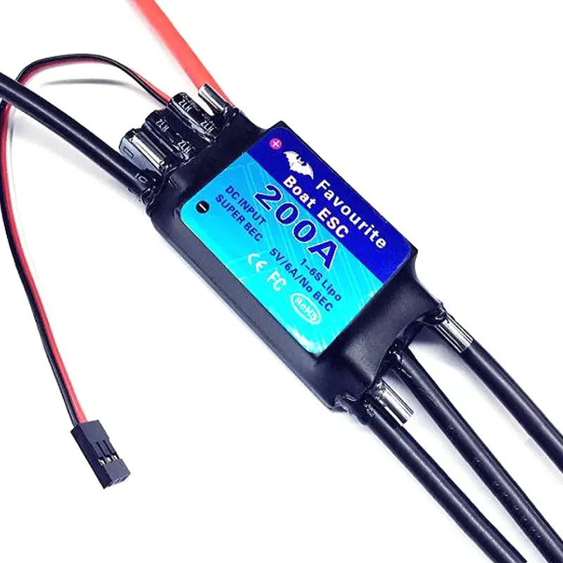 Fvt Rc Boat Parts 1-6S 200A Brushless Esc Sbec 5V/5A For Rc Models 1