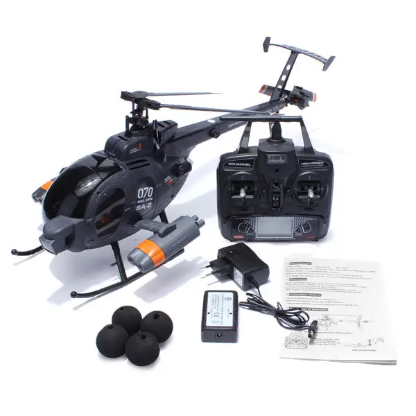 Fx070c 2.4G 4Ch 6-Axis Gyro Flybarless Md500 Scale Rc Helicopter 1