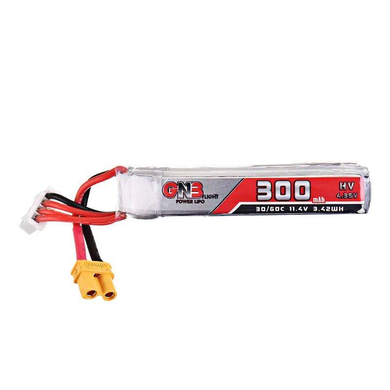Gaoneng 11.4V 300Mah 30C/60C 3S Hv 4.35V Lipo Battery Xt30 Plug For Full Speed Tiny Leader Drone 1