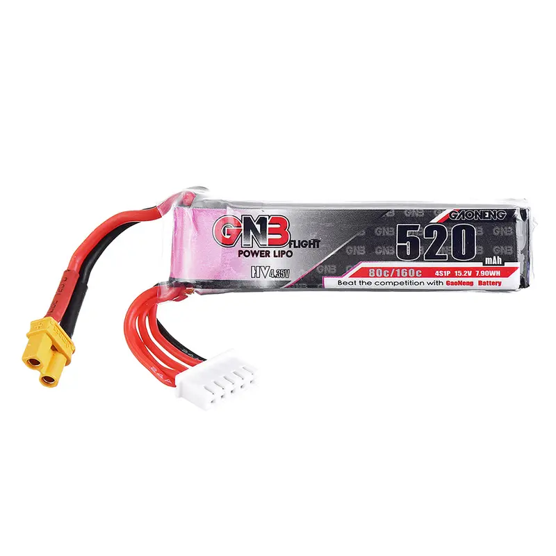 Gaoneng 15.2V 520Mah 80C 4S Hv 4.35V Lipo Battery Xt30 Plug For Rc Racing Drone 1