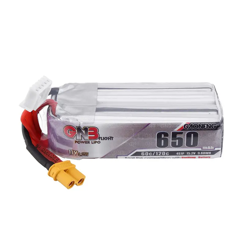 Gaoneng 15.2V 650Mah 60C 4S Hv 4.35V Lipo Battery Xt30 Plug For Beta85x Whoop Quadcopter Fpv Racing Drone 1
