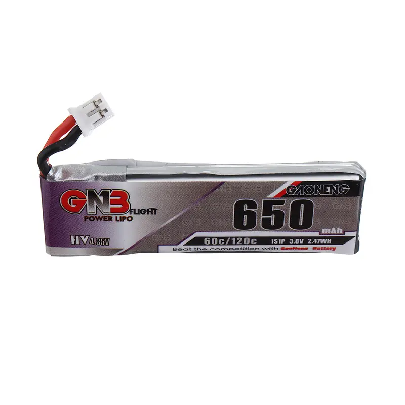 Gaoneng 3.8V 650Mah 60C 1S Hv 4.35V Lipo Battery Ph2.0 Plug For Happymodel Snapper7 E010 M80s Tiny7 Beta85 Rc Drone 1